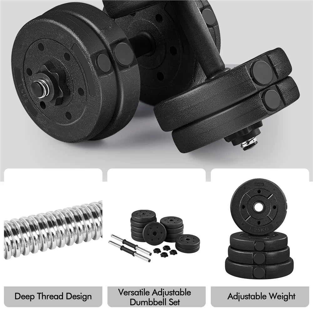 33Lb Adjustable Dumbbell Set for Home Gym, Black
